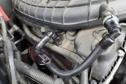 JLT 11-17 Ford Mustang V6 Passenger Side Oil Separator 3.0 V2 - Black Anodized