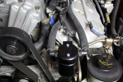 JLT 99-04 Ford Mustang SVT Cobra Driver Side Oil Separator 3.0 - Black Anodized
