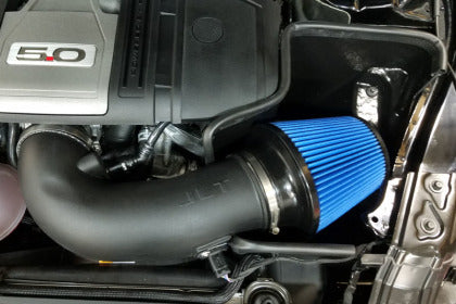 JLT 18-19 Ford Mustang GT Black Textured Cold Air Intake Kit w/Blue Filter - Tune Req