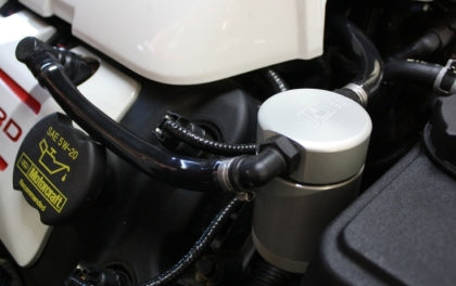 JLT 11-17 Ford Mustang GT Passenger Side Oil Separator 3.0 - Clear Anodized